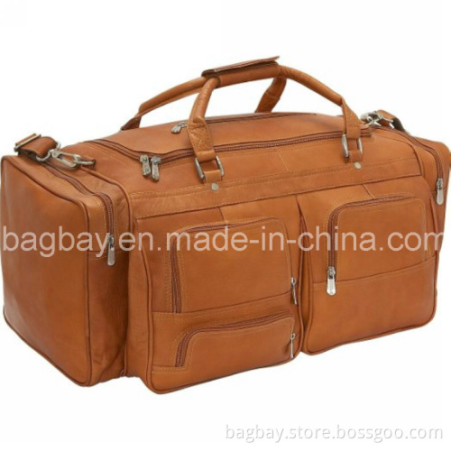 Leather Travel Duffel with Pockets (TRBG09-025)